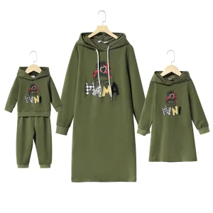 Robes Assortis Mere Fille Kaki