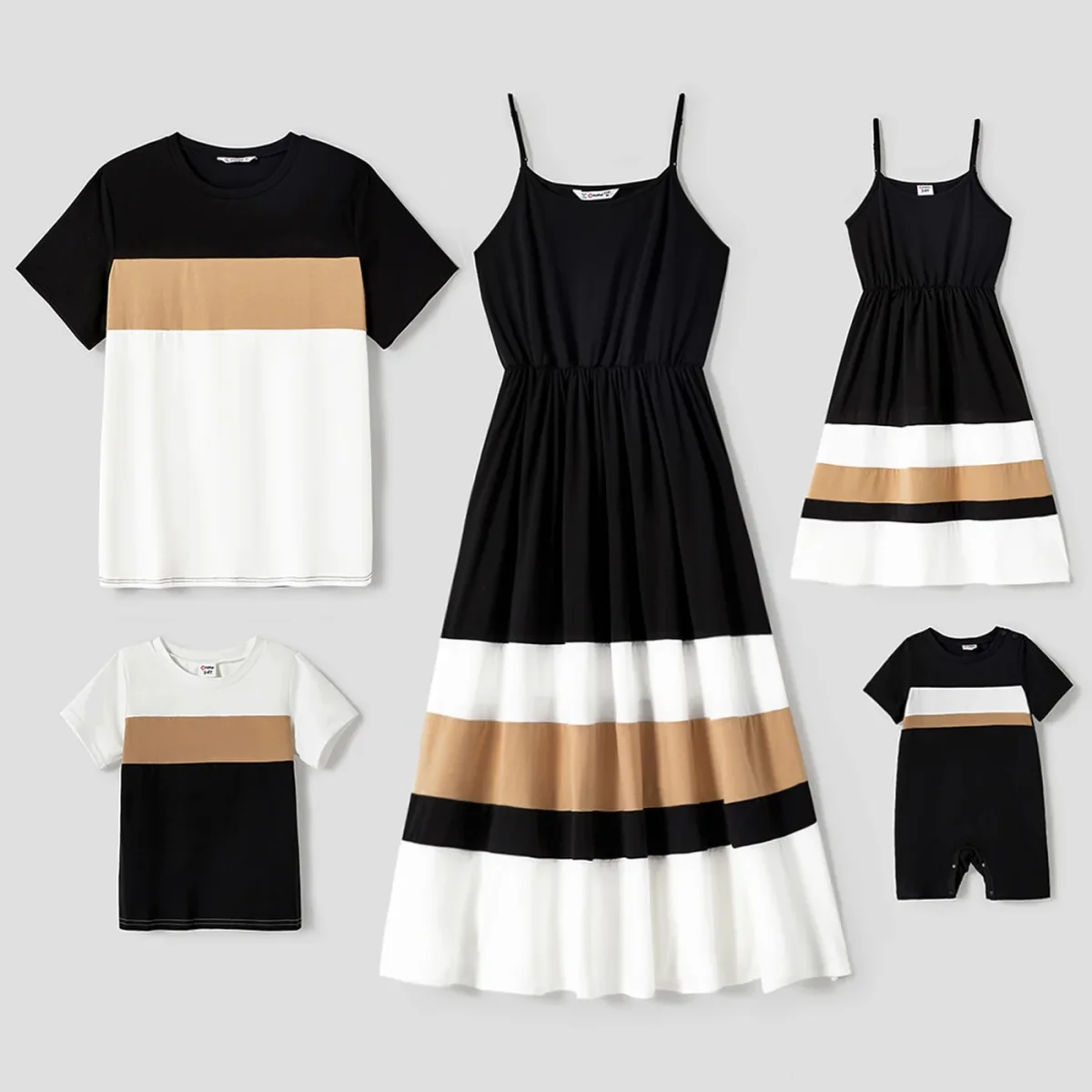 Vêtements Assortis Noir Blanc Beige – Image 3