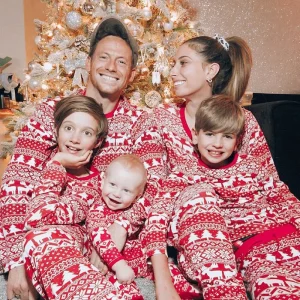 Pyjama de Noel Famille Kitch Rouge