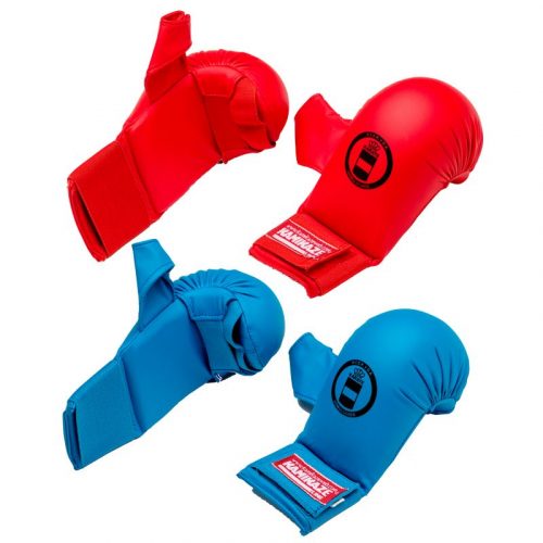 Gants Kumite (bleus ou rouges) avec protections pouces KAMIKAZE (homologués par la RFEK) Prix : 30,00 euros – Image 2